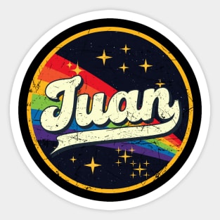 Juan // Rainbow In Space Vintage Grunge-Style Sticker